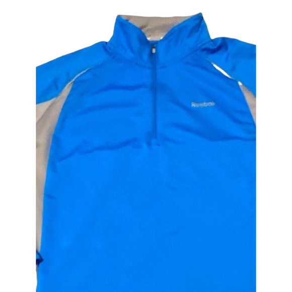 Reebok Athletic Long Sleeve Zippered‎ Collar Jacket Shirt Size L Polyester Blend - Picture 2 of 10